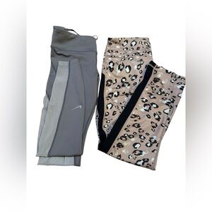 Nike Dri-FIT Performance Leggings in Gray and Zella Animal Print Leggings
